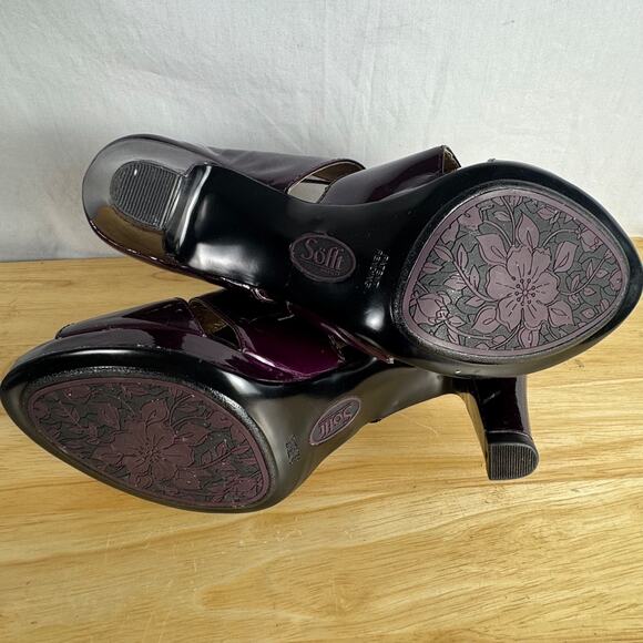 Sofft Sandal Size 8.5M Purple Patent Caged Zip Block Heel Bootie Dress Shoe - Picture 8 of 11